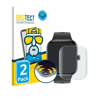 Front side of a product packaging with the brand logo BROTECT. Next to it is the device Honor Choice InFoWear Watch 2 Pro show