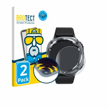 Front side of a product packaging with the brand logo BROTECT. Next to it is the device TIMU S90+ 1.48