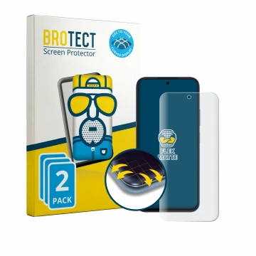 Front side of a product packaging with the brand logo BROTECT. Next to it is the device Oppo A6k shown with the corresponding 