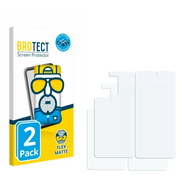 Front side of a product packaging with the brand logo BROTECT. Next to it is the corresponding screen protector.