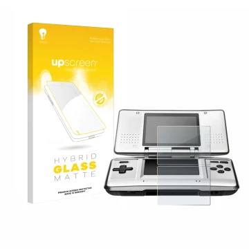 Front side of a product packaging with the brand logo upscreen. Next to it is the device Nintendo DS shown with the correspond