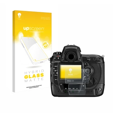 Front side of a product packaging with the brand logo upscreen. Next to it is the device Nikon D3 shown with the corresponding