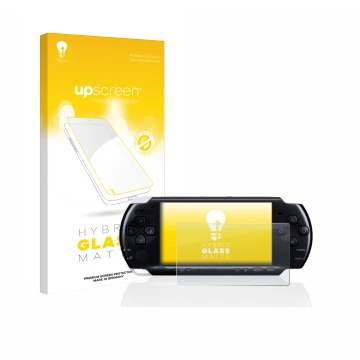 Front side of a product packaging with the brand logo upscreen. Next to it is the device Sony PSP 3004 shown with the correspo