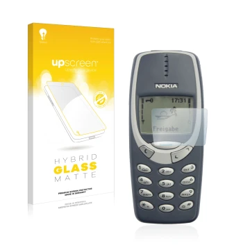 Front side of a product packaging with the brand logo upscreen. Next to it is the device Nokia 3310 2011 shown with the corres