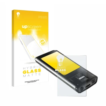 Front side of a product packaging with the brand logo upscreen. Next to it is the device Intenso Video Shooter 2,4