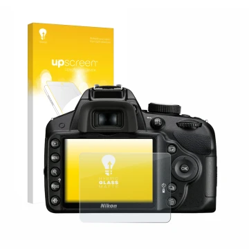 Front side of a product packaging with the brand logo upscreen. Next to it is the device Nikon D3200 shown with the correspond