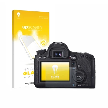 Front side of a product packaging with the brand logo upscreen. Next to it is the device Canon EOS 6D shown with the correspon