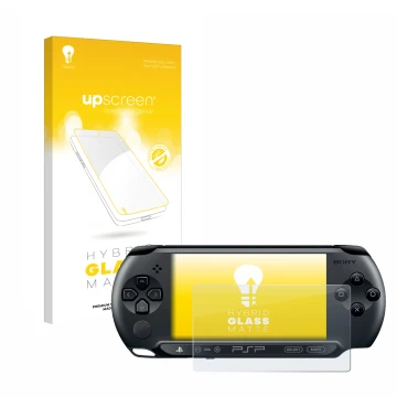 Front side of a product packaging with the brand logo upscreen. Next to it is the device Sony PSP 1004 shown with the correspo