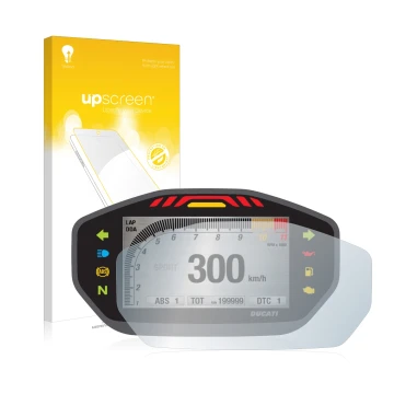 Front side of a product packaging with the brand logo upscreen. Next to it is the device Ducati Monster 1200 Colour-TFT-Displa