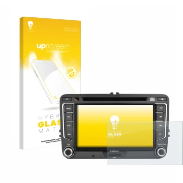 Front side of a product packaging with the brand logo upscreen. Next to it is the device Zenec E>Go 7