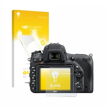 Front side of a product packaging with the brand logo upscreen. Next to it is the device Nikon D750 shown with the correspondi