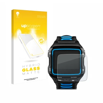 Front side of a product packaging with the brand logo upscreen. Next to it is the device Garmin Forerunner 920XT shown with th