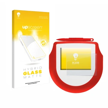 Front side of a product packaging with the brand logo upscreen. Next to it is the device Signotec Signature Pad Omega shown wi