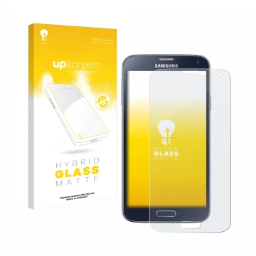 Front side of a product packaging with the brand logo upscreen. Next to it is the device Samsung Galaxy S5 Neo shown with the 