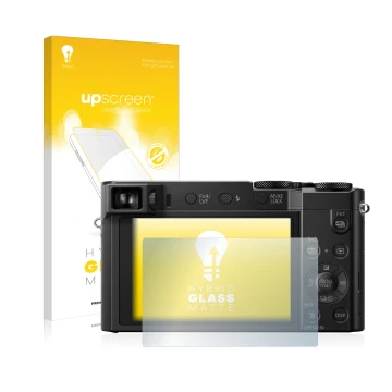 Front side of a product packaging with the brand logo upscreen. Next to it is the device Panasonic Lumix DMC-TZ101 shown with 