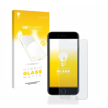 Front side of a product packaging with the brand logo upscreen. Next to it is the device Apple iPhone 7 shown with the corresp