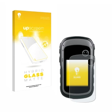 Front side of a product packaging with the brand logo upscreen. Next to it is the device Garmin eTrex 30x shown with the corre