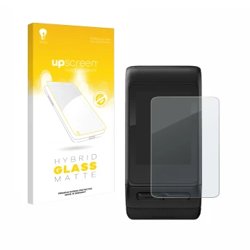 Front side of a product packaging with the brand logo upscreen. Next to it is the device Garmin vivoactive HR shown with the c