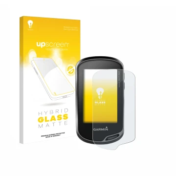 Front side of a product packaging with the brand logo upscreen. Next to it is the device Garmin Oregon 750t shown with the cor