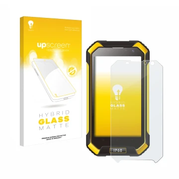 Front side of a product packaging with the brand logo upscreen. Next to it is the device Blackview BV6000 shown with the corre