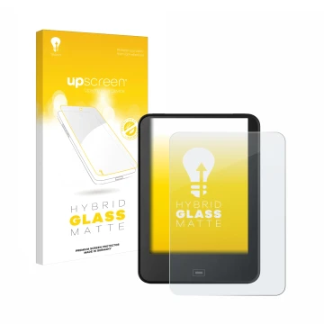 Front side of a product packaging with the brand logo upscreen. Next to it is the device Tolino Vision 4 HD shown with the cor