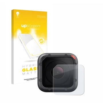 Front side of a product packaging with the brand logo upscreen. Next to it is the device GoPro Hero 5 Session Lens (housing) s