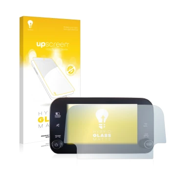 Front side of a product packaging with the brand logo upscreen. Next to it is the device Fiat Tipo 2016-2019 Uconnet 7