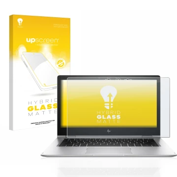 Front side of a product packaging with the brand logo upscreen. Next to it is the device HP EliteBook x360 1030 G2 shown with 