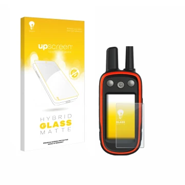Front side of a product packaging with the brand logo upscreen. Next to it is the device Garmin Atemos 100 shown with the corr