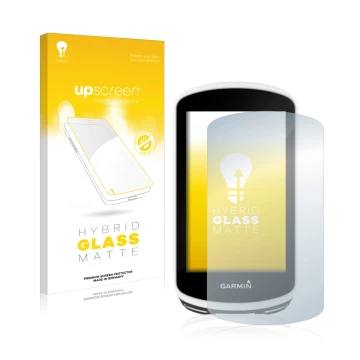 Front side of a product packaging with the brand logo upscreen. Next to it is the device Garmin Edge 1030 shown with the corre