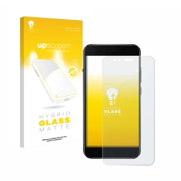 Front side of a product packaging with the brand logo upscreen. Next to it is the device Xiaomi Mi A1 shown with the correspon