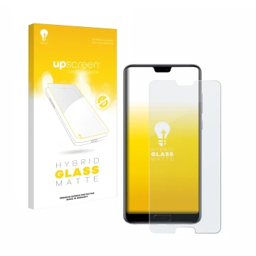 Front side of a product packaging with the brand logo upscreen. Next to it is the device Huawei P20 Pro shown with the corresp