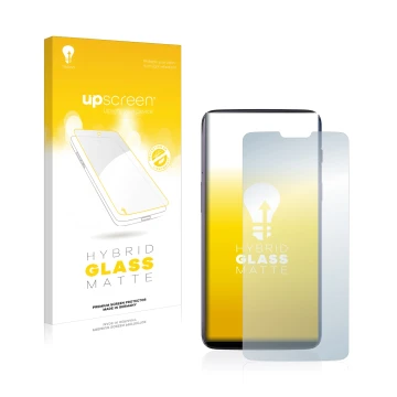 Front side of a product packaging with the brand logo upscreen. Next to it is the device OnePlus 6 shown with the correspondin