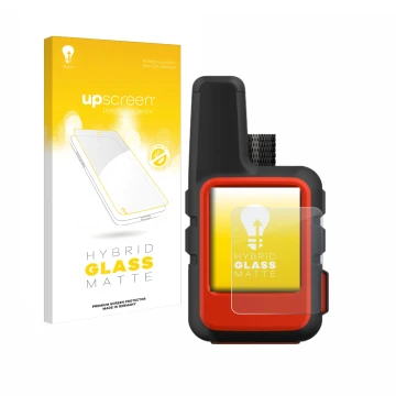 Front side of a product packaging with the brand logo upscreen. Next to it is the device Garmin inReach Mini shown with the co
