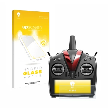 Front side of a product packaging with the brand logo upscreen. Next to it is the device VBar Control Touch shown with the cor