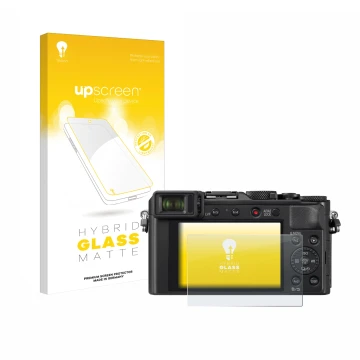 Front side of a product packaging with the brand logo upscreen. Next to it is the device Panasonic Lumix DC-LX100 II shown wit