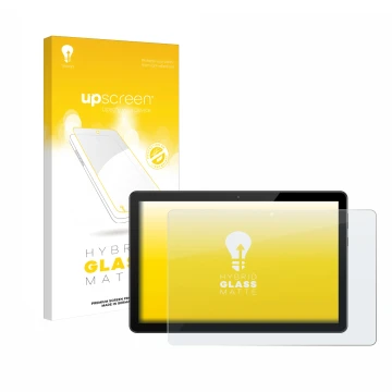 Front side of a product packaging with the brand logo upscreen. Next to it is the device Huawei MediaPad T5 10 shown with the 