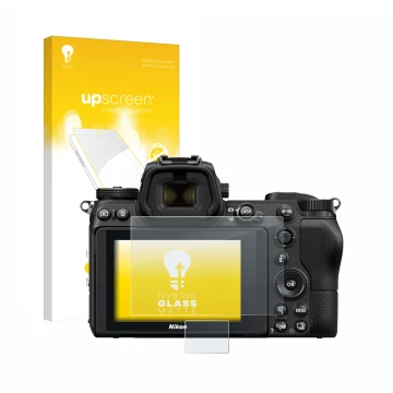 Front side of a product packaging with the brand logo upscreen. Next to it is the device Nikon Z 6 shown with the correspondin