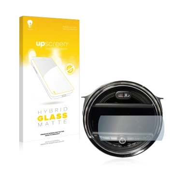 Front side of a product packaging with the brand logo upscreen. Next to it is the device Mini Cooper F56 (8.8