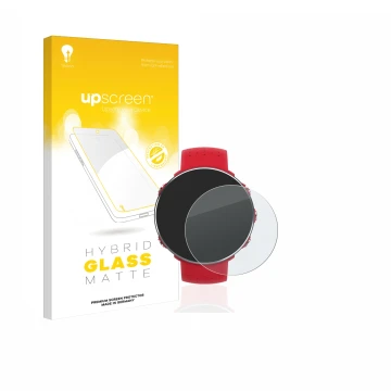 Front side of a product packaging with the brand logo upscreen. Next to it is the device Polar Vantage M shown with the corres