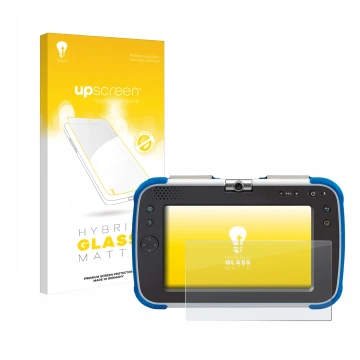 Front side of a product packaging with the brand logo upscreen. Next to it is the device Vtech Storio Max XL 2.0 shown with th