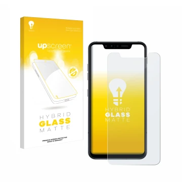 Front side of a product packaging with the brand logo upscreen. Next to it is the device LG G8s ThinQ shown with the correspon