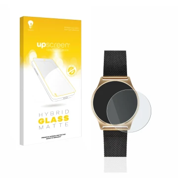 Front side of a product packaging with the brand logo upscreen. Next to it is the device Xlyne X-Watch Joli XW Pro shown with 