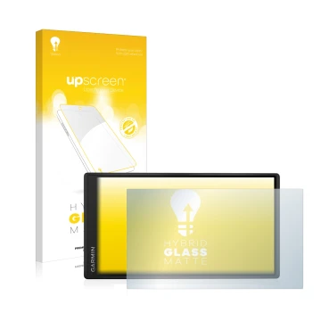 Front side of a product packaging with the brand logo upscreen. Next to it is the device Garmin DriveSmart 55 shown with the c