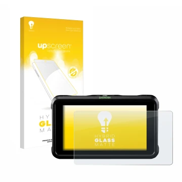 Front side of a product packaging with the brand logo upscreen. Next to it is the device Atomos Shinobi shown with the corresp