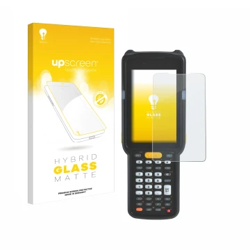 Front side of a product packaging with the brand logo upscreen. Next to it is the device Zebra MC330 shown with the correspond