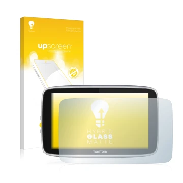 Front side of a product packaging with the brand logo upscreen. Next to it is the device TomTom GO Premium X shown with the co