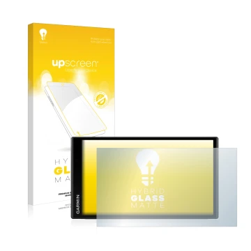 Front side of a product packaging with the brand logo upscreen. Next to it is the device Garmin Camper 780 shown with the corr