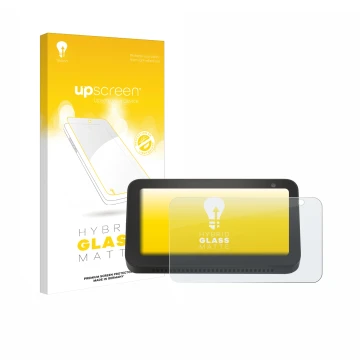 Front side of a product packaging with the brand logo upscreen. Next to it is the device Amazon Echo Show 5 (2nd Gen.) shown w