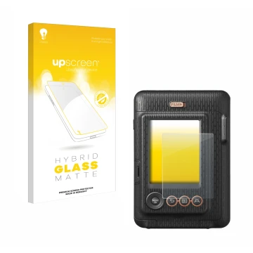 Front side of a product packaging with the brand logo upscreen. Next to it is the device Fujifilm Instax Mini LiPlay shown wit